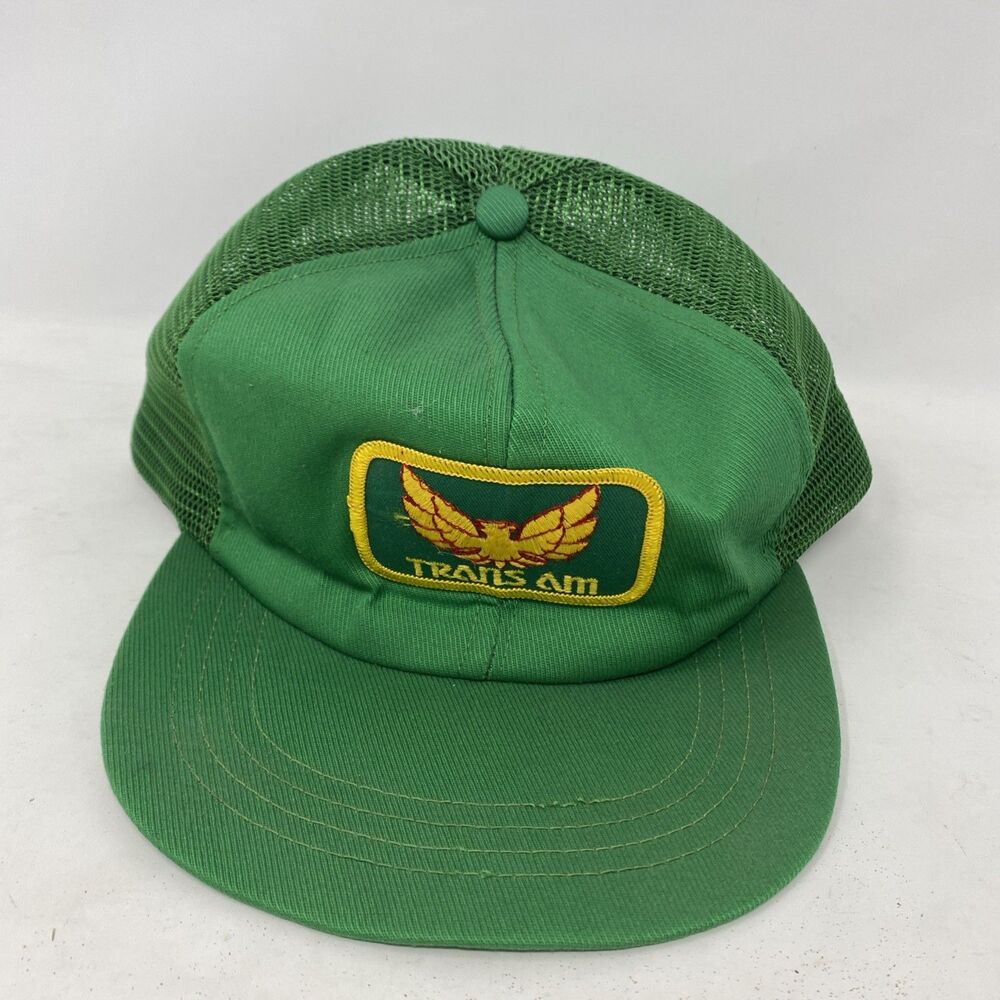 Vintage Pontiac TRANS AM Green Snapback Adult Mesh Trucker Hat Cap.